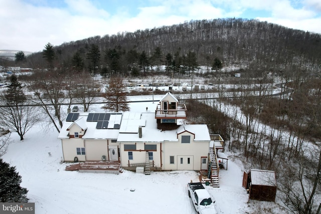 view of snowy aerial view