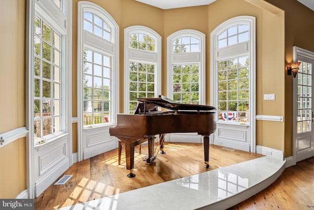 miscellaneous room with light wood-type flooring