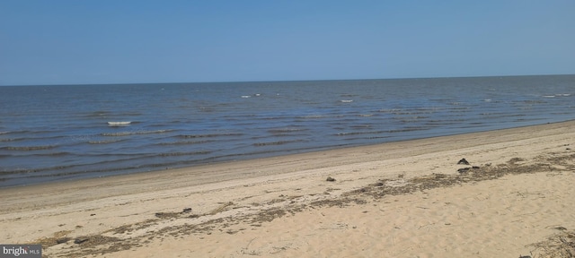 property view of water featuring a beach view