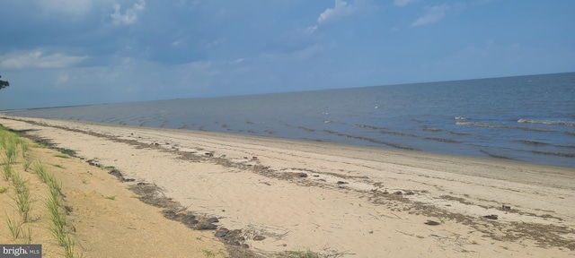 property view of water with a beach view