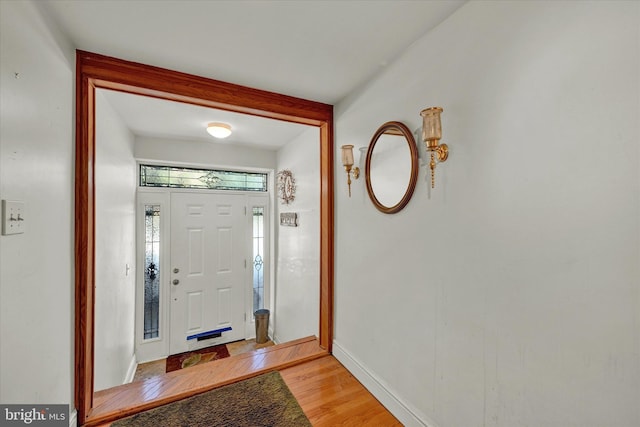 foyer entrance featuring light hardwood / wood-style floors