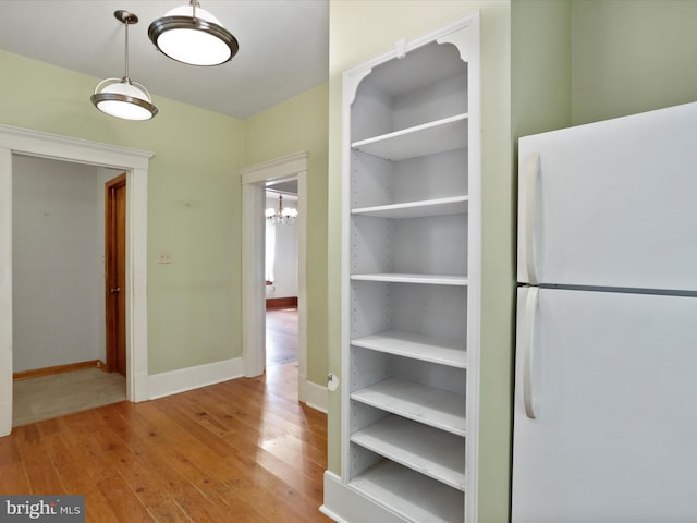 interior space with light hardwood / wood-style floors