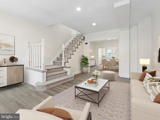 living room featuring hardwood / wood-style flooring