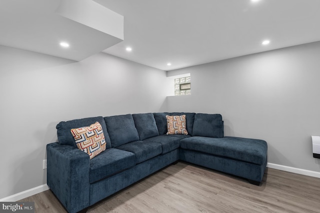 living room featuring hardwood / wood-style floors