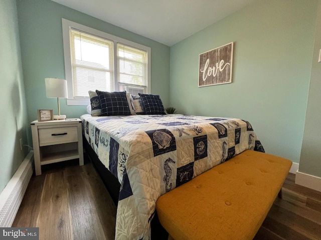 bedroom featuring dark hardwood / wood-style flooring