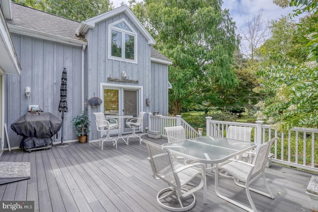 130 Mcfee St, Lewes, DE 19958 - wooden deck featuring outdoor dining space and area for grilling