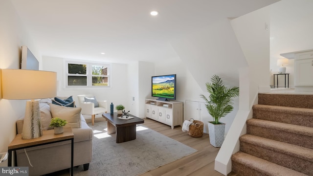 living room featuring light hardwood / wood-style floors