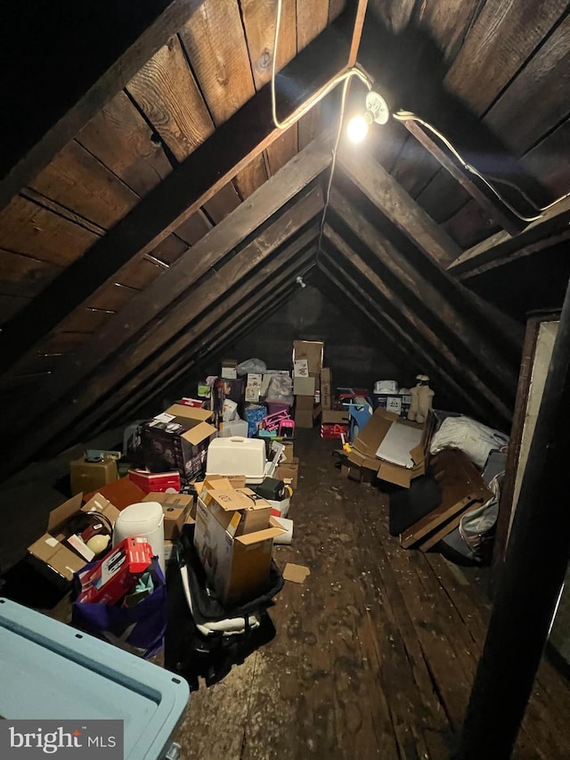 view of unfinished attic