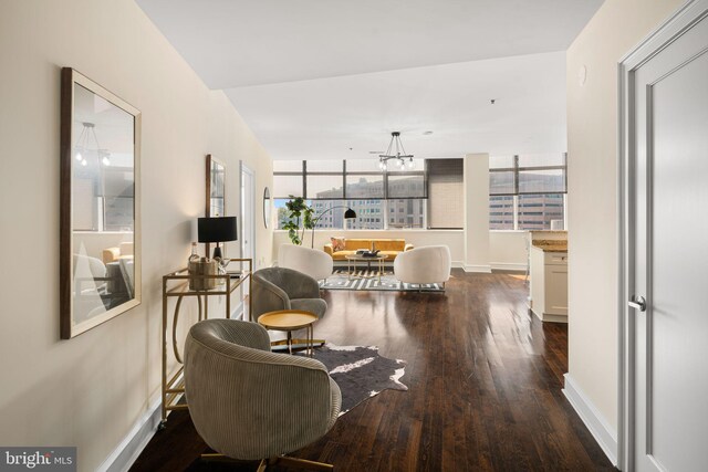 living room featuring hardwood / wood-style floors