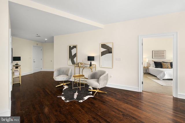 living area featuring wood-type flooring