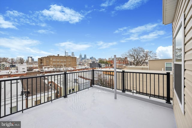 balcony with a view of city