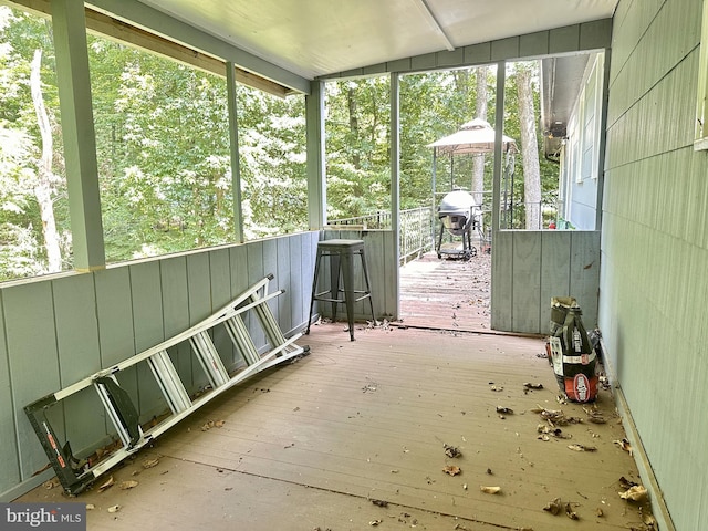 view of unfurnished sunroom