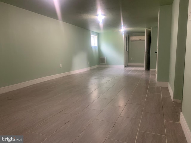 empty room with dark hardwood / wood-style floors