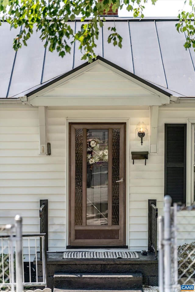 view of doorway to property