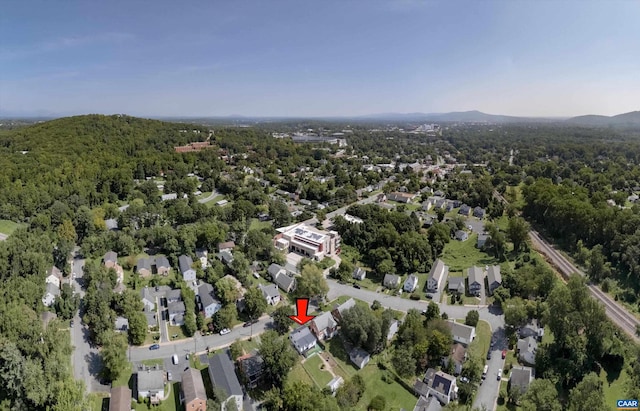 bird's eye view with a mountain view