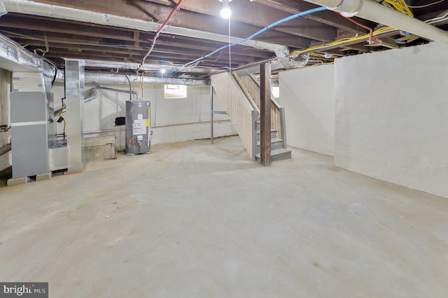 basement with gas water heater