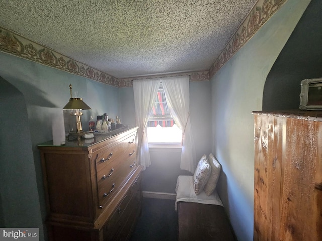 bedroom with a textured ceiling