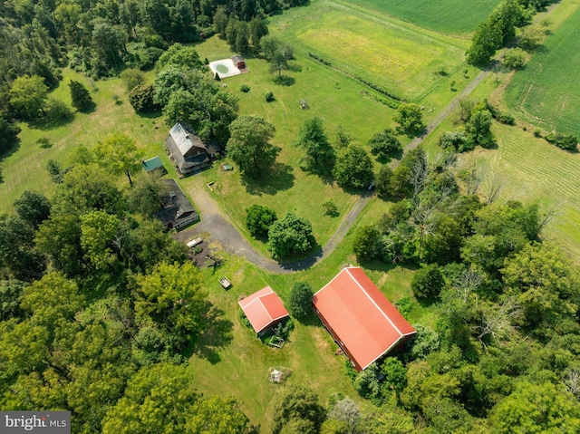 drone / aerial view featuring a rural view