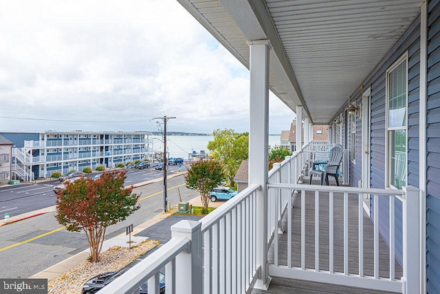 balcony with a water view