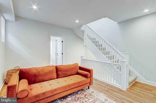 living room featuring hardwood / wood-style flooring