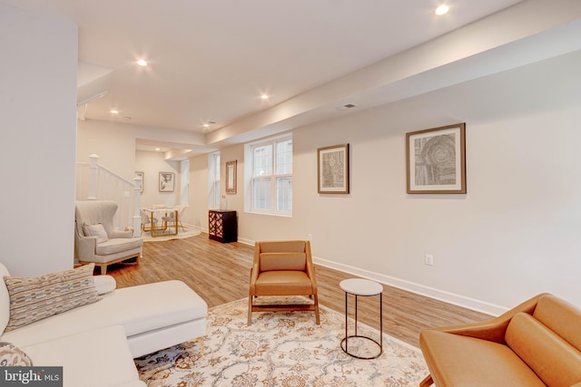 living room featuring hardwood / wood-style flooring