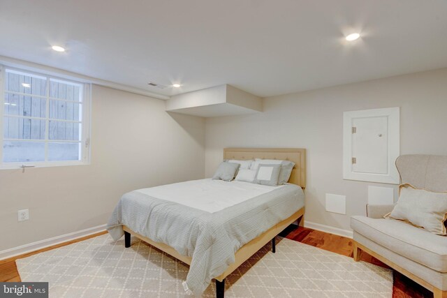 bedroom featuring wood-type flooring