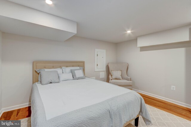 bedroom featuring light hardwood / wood-style floors