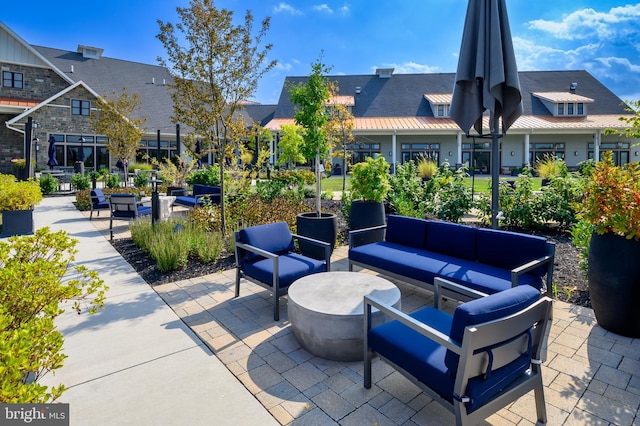 view of patio / terrace featuring an outdoor hangout area