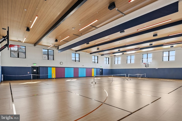 view of sport court with a wealth of natural light