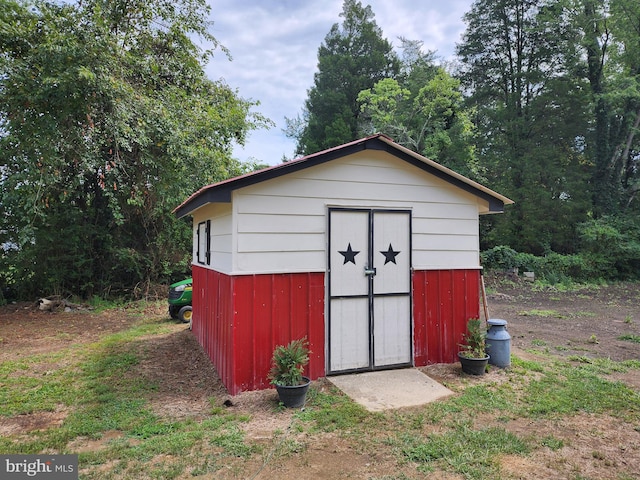 view of shed