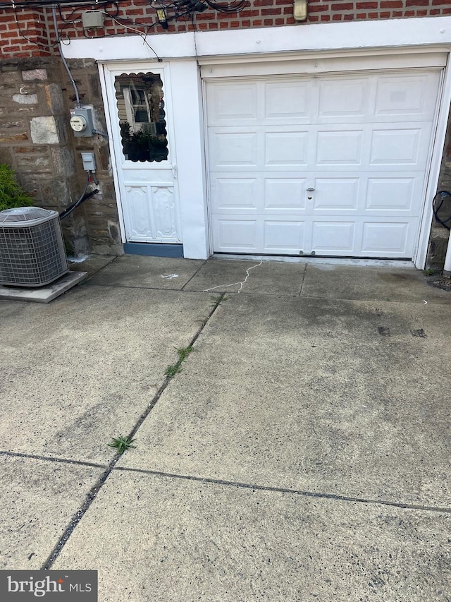 garage with cooling unit