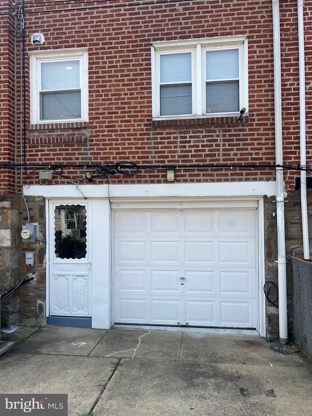 view of garage