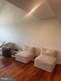 sitting room featuring dark hardwood / wood-style floors