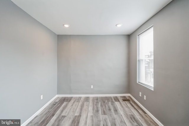 empty room featuring light wood-type flooring