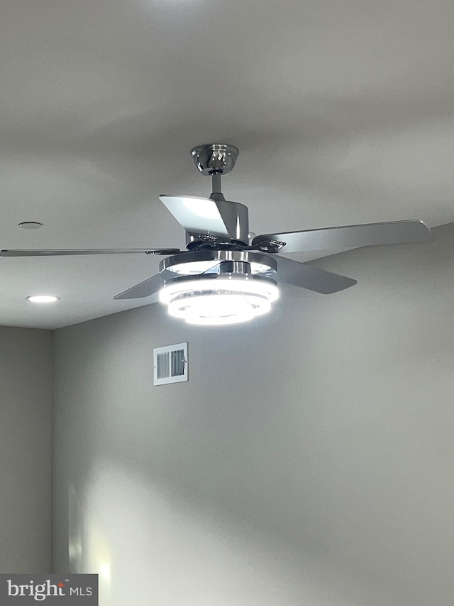 interior details with ceiling fan