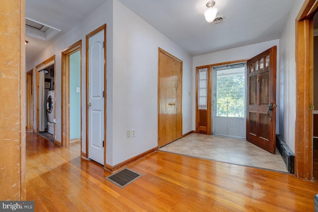 foyer with light tile patterned floors