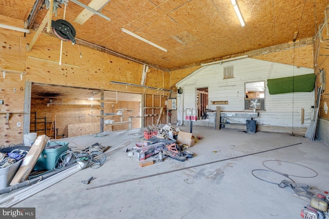 interior space featuring concrete floors