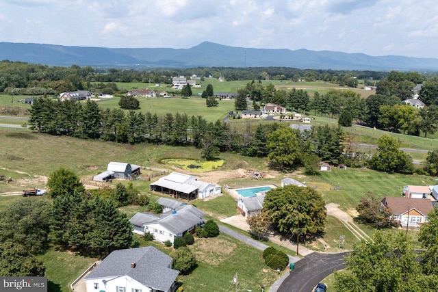 bird's eye view featuring a mountain view