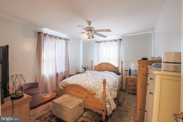 bedroom featuring a ceiling fan