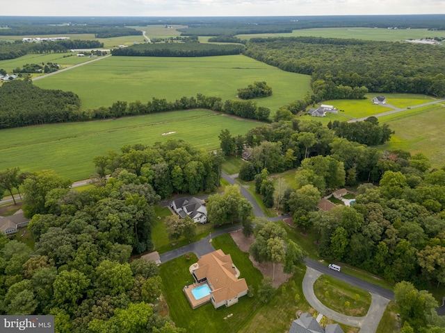 drone / aerial view with a rural view