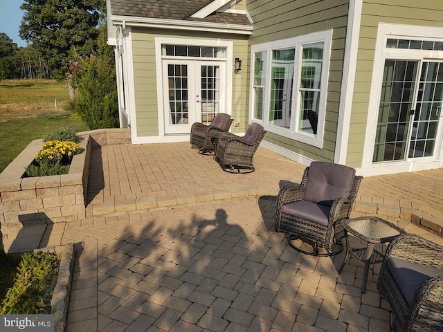 view of patio / terrace featuring french doors