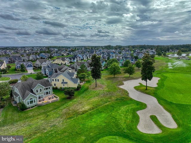 aerial view with a residential view