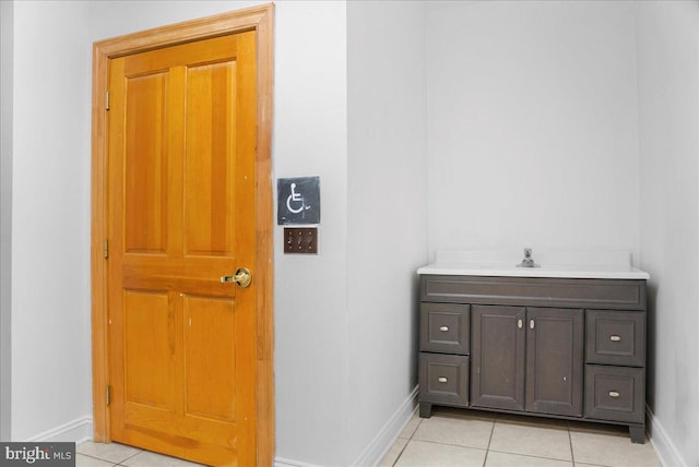 bathroom featuring vanity and tile patterned floors