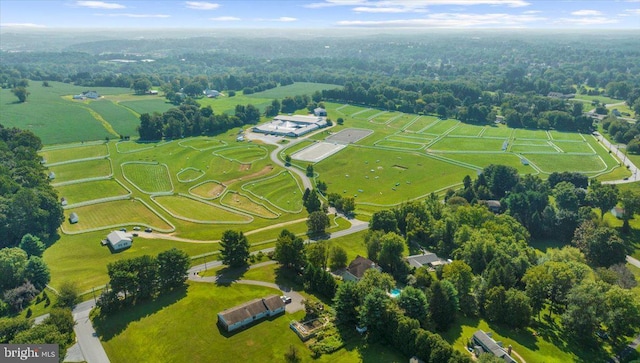 bird's eye view with a rural view