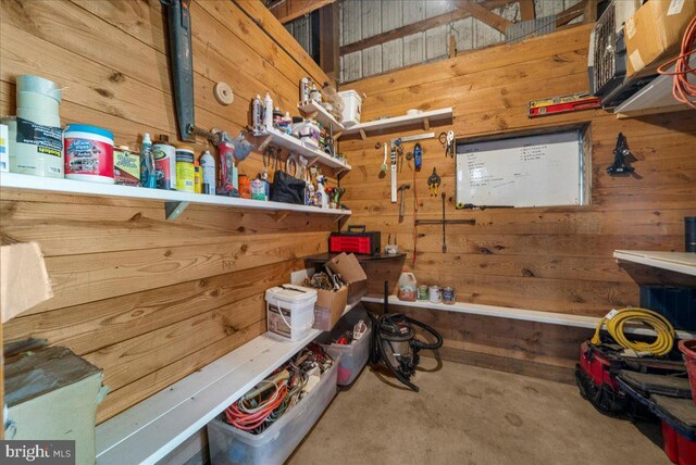 interior space with wooden ceiling