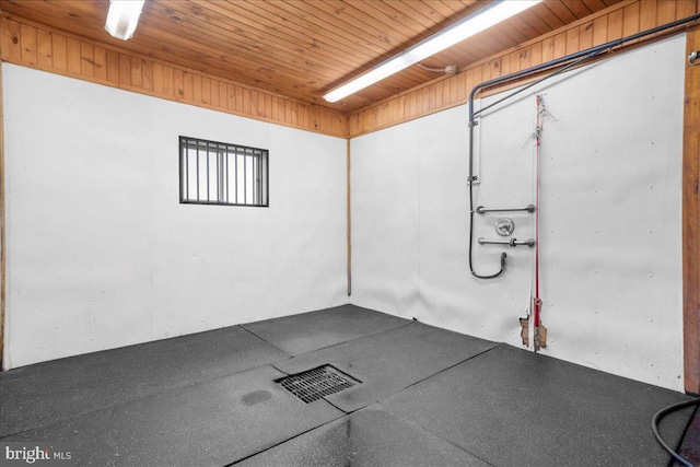 interior space featuring wooden ceiling and visible vents