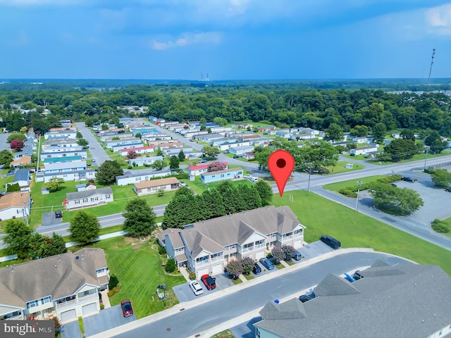 aerial view featuring a residential view