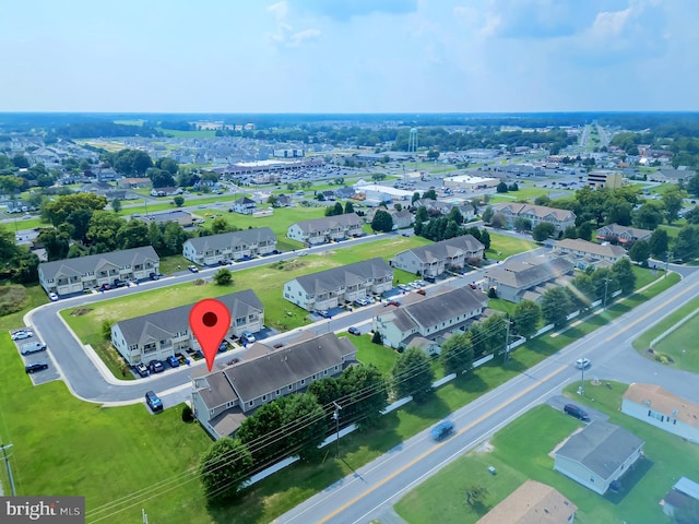 drone / aerial view with a residential view