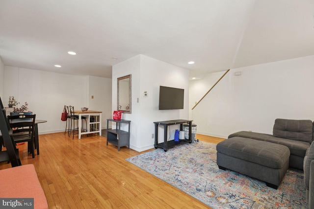 living room featuring hardwood / wood-style flooring