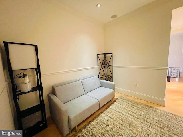 living area with light wood-type flooring